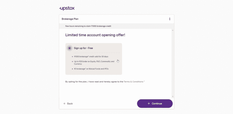 Upstox Account Opening Offer