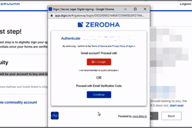 how to open demat and trading account in Zerodha? step 16