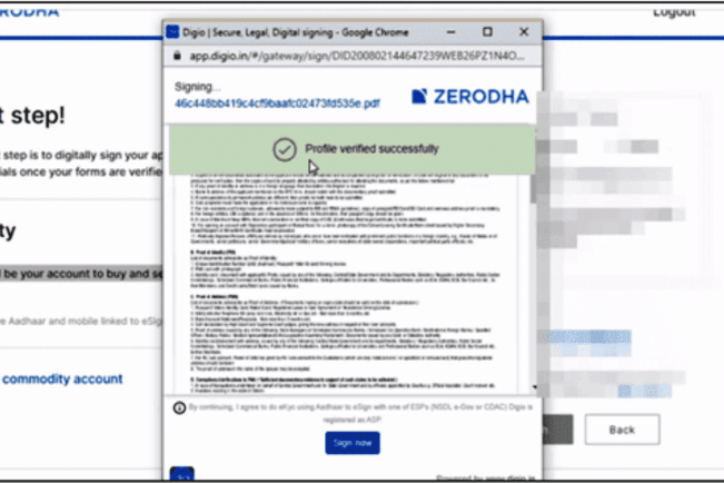 how to open demat and trading account in Zerodha? step 22